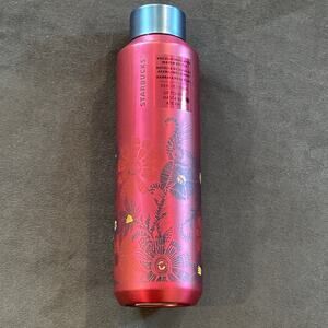 Starbucks Vacuum Insulated Water Bottle Pink Blue Floral 20 Oz ~ 8 Hours NEW